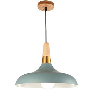 Imagem de CHENKUI Luminária pendente de arte de madeira Macaron abajur nórdico criativo industrial decoração lustre ajustável cabeça única luminária de teto E26/E27, para restaurantes, sala de estar, cozinha