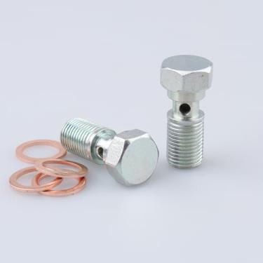 Imagem de AC PERFORMANCE Parafuso de freio M10 x 1.0 22,1 mm UHL com arruelas de cobre, aço zinco grau 8,8, pacote com 2