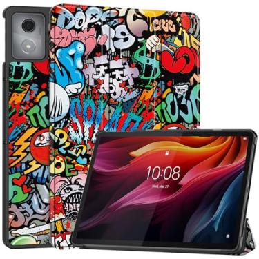 Imagem de Gylint Capa para Lenovo Tab K11 Plus 11,45'' 2024, capa dobrável de couro PU ultrafina com suporte para Lenovo Tab K11 Plus Graffiti