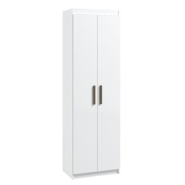 Imagem de Armario Multiuso Estreito Slim 2 Portas com Prateleiras para Lavanderia Cozinha e Area de Servico Organizador