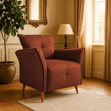 Imagem de Poltrona Decorativa Para Sala De Estar E Recepção Monaliza Terracota