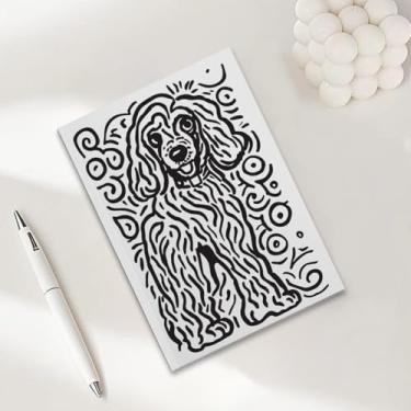Imagem de Cadernos Cocker Spaniel de arte abstrata para trabalho, caderno de composição A5, caderno pautado para faculdade, agenda de viagem forrada para escrever anotações, presentes para amantes de cães