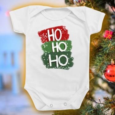 Imagem de Body Para Bebê De Natal Ho Ho Ho Papai Noel Festa Infantil - Borizinho