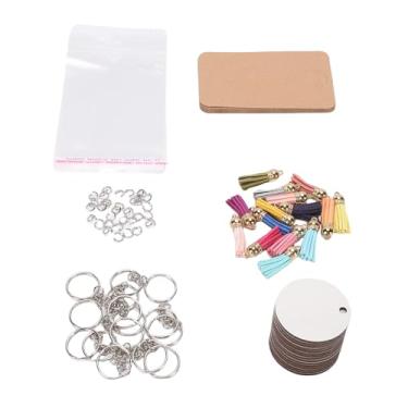 Imagem de Zerodis Kit de Confecção de Pingentes de Chaveiro de Sublimação Conjunto de Chaveiros de Transferência de Calor Em Branco de Sublimação, 15 Peças Em Branco de de MDF Dupla Face para Personalizados,