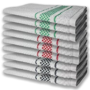 Imagem de 9 Panos De Prato Atoalhado Felpudo Preto Vermelho e Verde