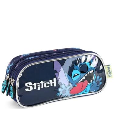Imagem de Estojo Escolar Disney Stitch 3 divisórias EI42375SC - Luxcel (Azul)