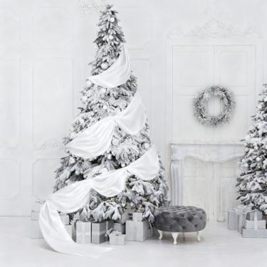 Imagem de Thyle Enfeite de fita de árvore de Natal luxuoso extragrande de 71 cm x 55 cm, guirlanda de fita larga gigante e elegante para decoração de Natal, escadas, casamentos, ambientes internos e externos
