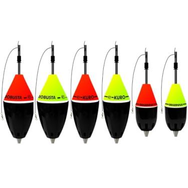 Imagem de JR Pesca Kit 6 Boias Cevadeiras Robusta Kuro Brabinha Cores Variadas Alta Performance para Pesca
