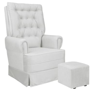 Imagem de Poltrona De Amamentação Balanço E Puff Veludo Eloisa bege