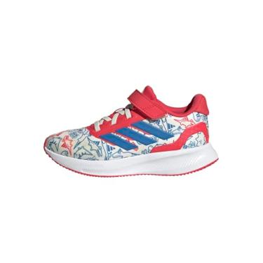 Imagem de adidas Tênis infantil unissex Run Falcon 5 Dino, Branco/azul-royal brilhante/vermelho semi lúcido, 15