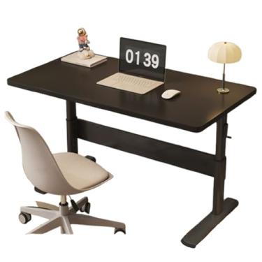 Imagem de Mesa de pé manual, altura ajustável, mesa de pé com faixa de altura 76-120 cm 80/100/120 * 50 cm, anticolisão, estável, ergonômica, mesa de pé para escritório, preto 80 x 50