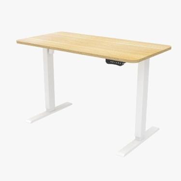 Imagem de Mesa de pé ajustável com altura 140/120 x 60 cm, mesa de trabalho de computador para computador inteligente de 140/120 x 60 cm, estação de trabalho de computador para escrita resistente