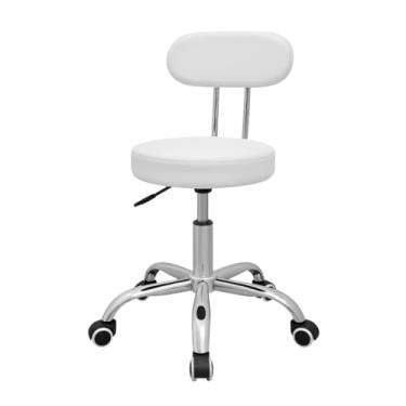Imagem de Cadeira Giratória com Encosto – Ideal para Massagistas e Manicure Profissional (Branco)