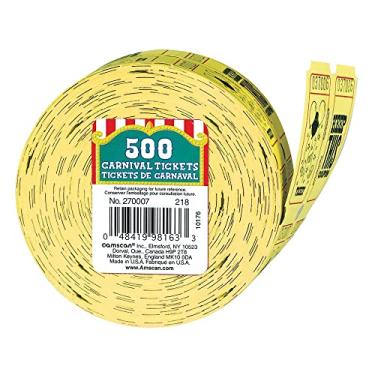 Imagem de amscan Fun Multi-Purpose Ticket Roll (500 pieces) | Game Collection Party Accessory, One Size, Yellow