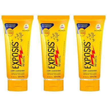 Imagem de Kit 3x Repelente de Insetos Exposis Infantil Bebê Com Icaridina Gel 10