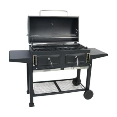 Imagem de Churrasqueira de carrinho dupla bafo a carvão Broiler preta