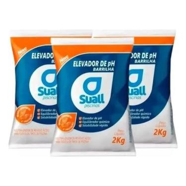 Imagem de Kit 3 Barrilha Elevador De Ph Para Piscinas Suall