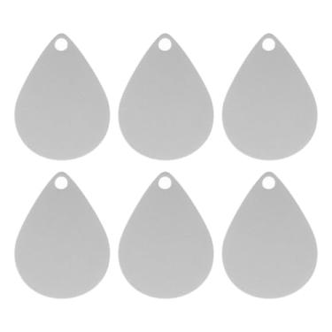 Imagem de PACKOVE 6 peças DIY chaveiro de aço inoxidável gravável em branco etiquetas de metal pa...