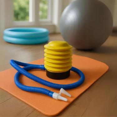Imagem de Bomba De Ar Manual Fole Para Encher Bola Pilates Boia Bexiga Piscina -