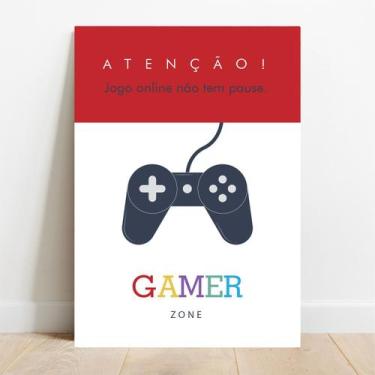 Imagem de Placa Decorativa Gamer Zone - TaColado, 40x60cm