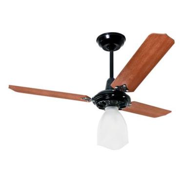 Imagem de Ventilador De Teto Lumi M3 Preto C/ Pás Mogno Loren Sid, 220V