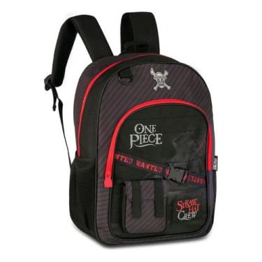 Imagem de Mochila De Costas One Piece Oficial Preta Vermelha 16l Clio