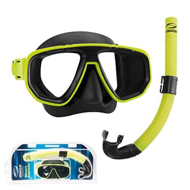 Imagem de KIT DUA SEASUB, Máscara e Snorkel Respirador para Mergulho Pesca Sub (Limão)