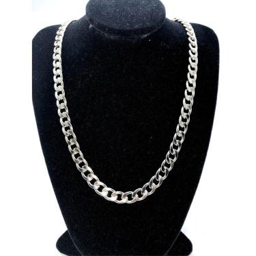 Imagem de Corrente Cordão Aço Cirúrgico Inox Masculino Prata Elo