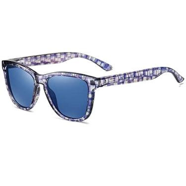 Imagem de Óculos de sol masculinos e femininos Óculos de sol polarizados femininos Óculos de sol quadrados Armações Óculos de sol masculinos Bohemian Camping Beach Sports Visor Eyewear, Fret blue,CN