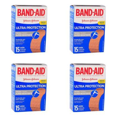 Imagem de Kit 4 Und Curativo Band-Aid Johnson & Johnson Ultra Proteção 15 Und