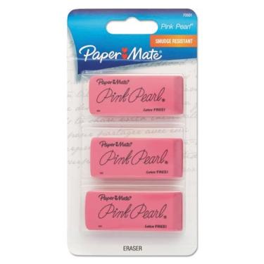 Imagem de Paper Mate Borrachas premium Pink Pearl, pacote com 3, grande (70501) (4, pacote com 3)