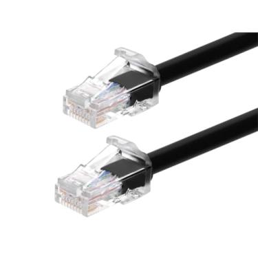 Imagem de Monoprice Cabo de Patch de Nível Componente Cat6A - 6 cm - Preto | UTP, 24AWG, 500MHz, Cobre Puro Nua, RJ45 Snagless, Cabo Ethernet - Série Micro SlimRun