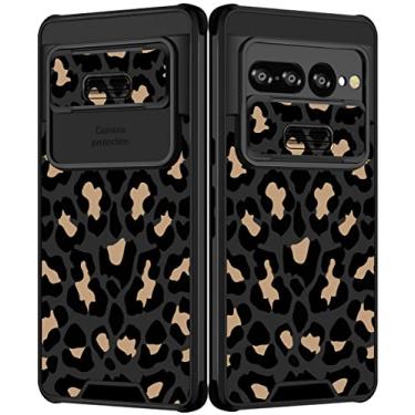 Imagem de Goocrux Capa para Google Pixel 7 Pro Leopardo para meninas mulheres capa de telefone com estampa de onça bonito animal preto moda com capa de câmera deslizante estética capas femininas para pixel 7 pro 5g 6,7 polegadas