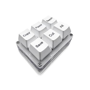 Imagem de BTXETUEL Teclado de 6 teclas programável para trabalho e jogos com USB-C e função de atalho mecânico (branco)