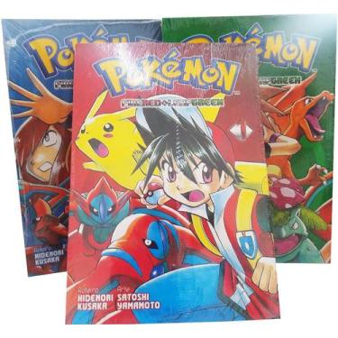 Imagem de Mangá Pokémon Fire Red & Leaf Green Coleção Em 3 Volumes - Panini