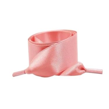 Imagem de Width Silk Satin Shoelaces Ribbon Shoe Laces Boots Women Sneakers ShoeLace (Color : Watermelon red, Size : 100cm)