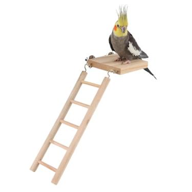 Imagem de Escada de papagaio, plataforma de madeira, escada de escalada, brinquedo de coelho para coelhos, gaiola de papagaio, poleiro, brinquedo de mordida de pássaro, escadas, brinquedo de papagaio de