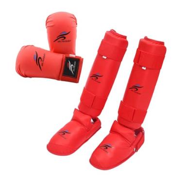 Imagem de Aymzbd Conjunto de Equipamentos de Sparring de Taekwondo, Luvas de Boxe, Caneleiras com Sapatos, Equipamento de Boxe, Luvas de Muay Punch, GG