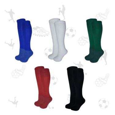 Imagem de Kit 3 Meião Futebol Juvenil Infantil Cano Alto Longo Sortidas - Starma