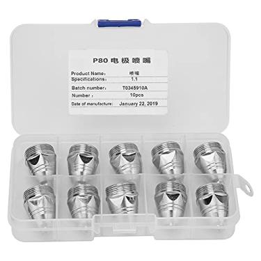 Imagem de 10 peças de consumíveis de corte de plasma P80, consumíveis de tocha de cortador de plasma, eletrodo de pontas de bocal de tocha, kits de eletrodos de pontas de bocal de tocha, bocal de eletrodo de
