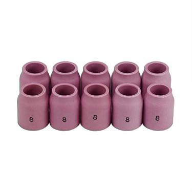 Imagem de RIVERWELD Copos de cerâmica com lente de gás TIG bocal de alumina 53N61S 8# 1/5.1 cm 12,5 mm para PTA DB SR WP 9 17 18 20 25 26 tochas de soldagem TIG pacote com 10