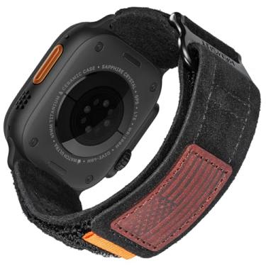 Imagem de Compatível com Apple Watch, pulseira de relógio para iWatch (série 10) de 42 mm, pulseira esportiva de nylon militar super resistente com design de laço