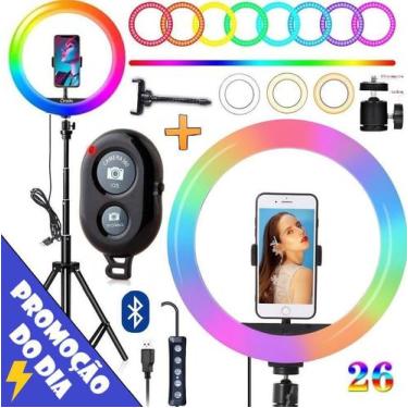 Imagem de Kit Youtuber Tripé De Iluminação Profissional Com Ring Light Anel Led 