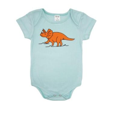 Imagem de Body Bebê MC (P/M/G) - Dino Triceratops - Barato bebê - Azul, M