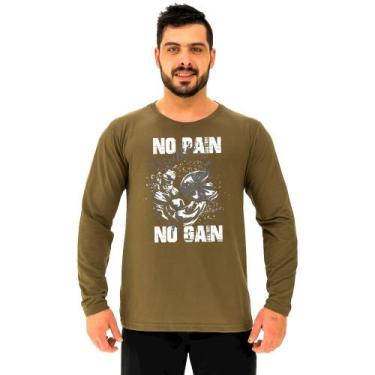 Imagem de Camiseta Manga Longa Moletinho MXD Conceito No Pain No Gain Arms, M, V