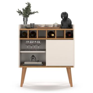 Imagem de Aparador Pequeno Retrô com Adega e Porta Design Moderno Cantinho Sala 