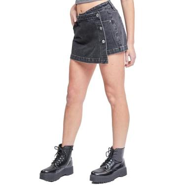 Imagem de YMI Saia jeans feminina, preta, 07, Preto, 7