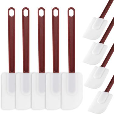 Imagem de 9 espátulas de silicone resistentes ao calor, espátulas de borracha comerciais, antiaderentes, raspadores resistentes para cozinha, cozinha, cozimento, mistura, podem ser lavados na lava-louças,