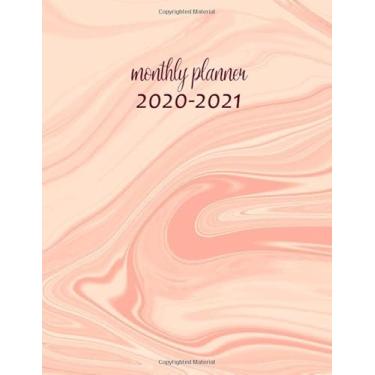 Imagem de planner 2020-2021 monthly only 8.5 x 11: 18 month calendar planner july 2020-december 2021/ cute red marble academic schedule planner with to do list ... large with note section for men and women