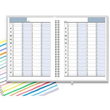 Imagem de Livro de compromissos não datado, agenda da StriveZen, 2021 2022, agenda de 4 colunas, diário, a hora, incrementos de 15 minutos, agendamento de caderno, 7" x 8-3/4", páginas de notas, bolsos, 128 páginas, capa laminada